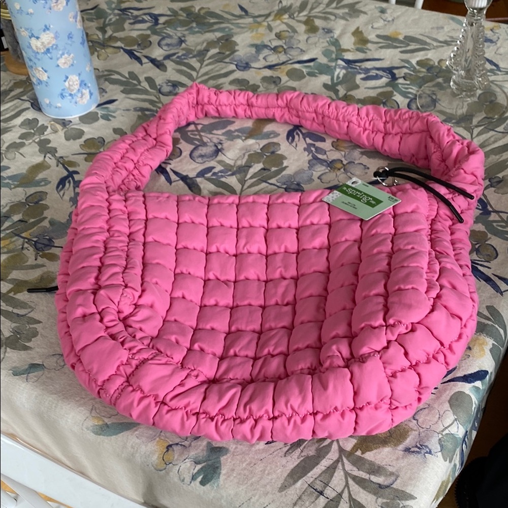 The Spring Shop Pink Quilted Shoulder Bag